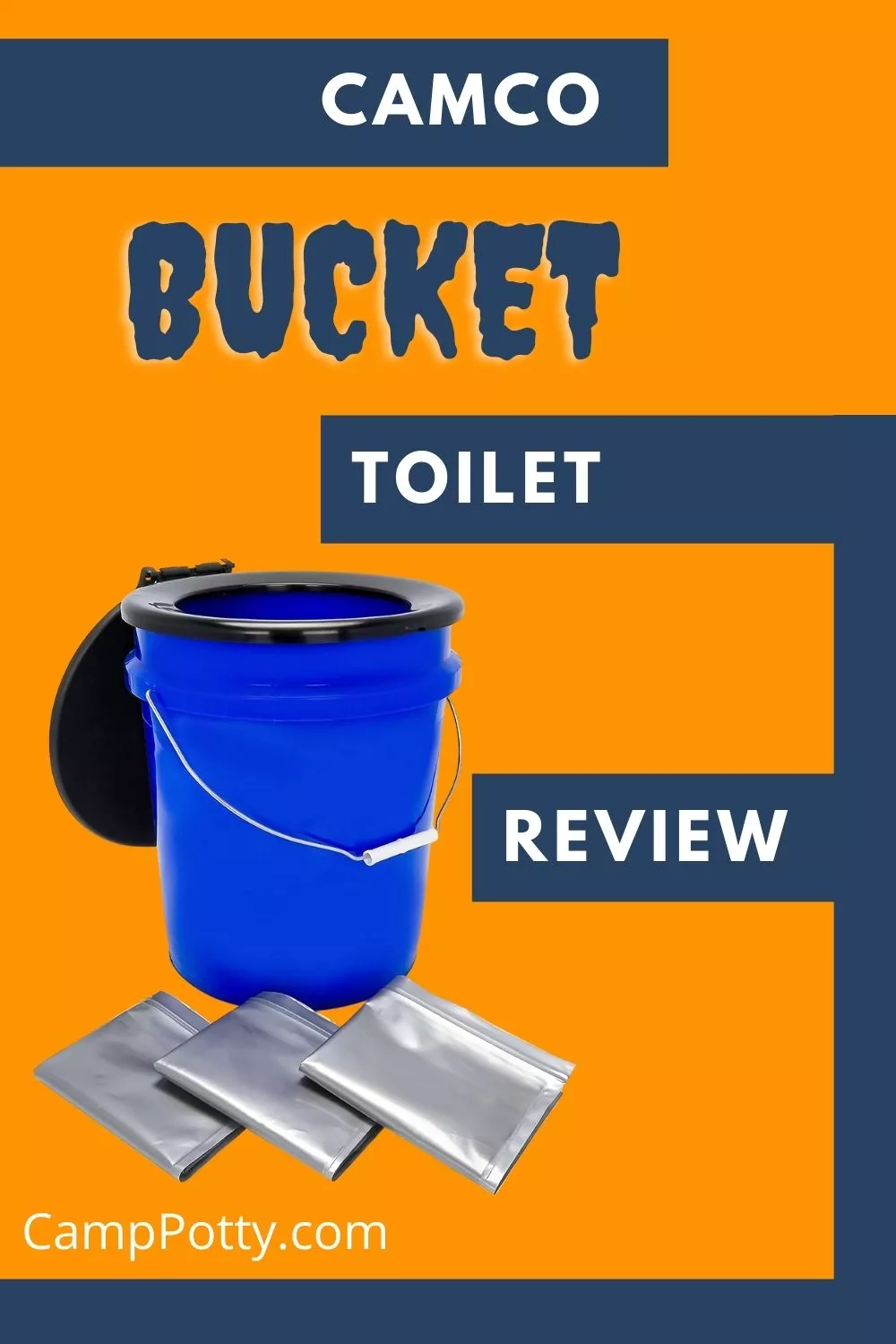 An in-depth review of the Camco bucket toilet kit which comes with a seat, lid and bags. Advantages and disadvantages of the product, how it is used and who is it for.