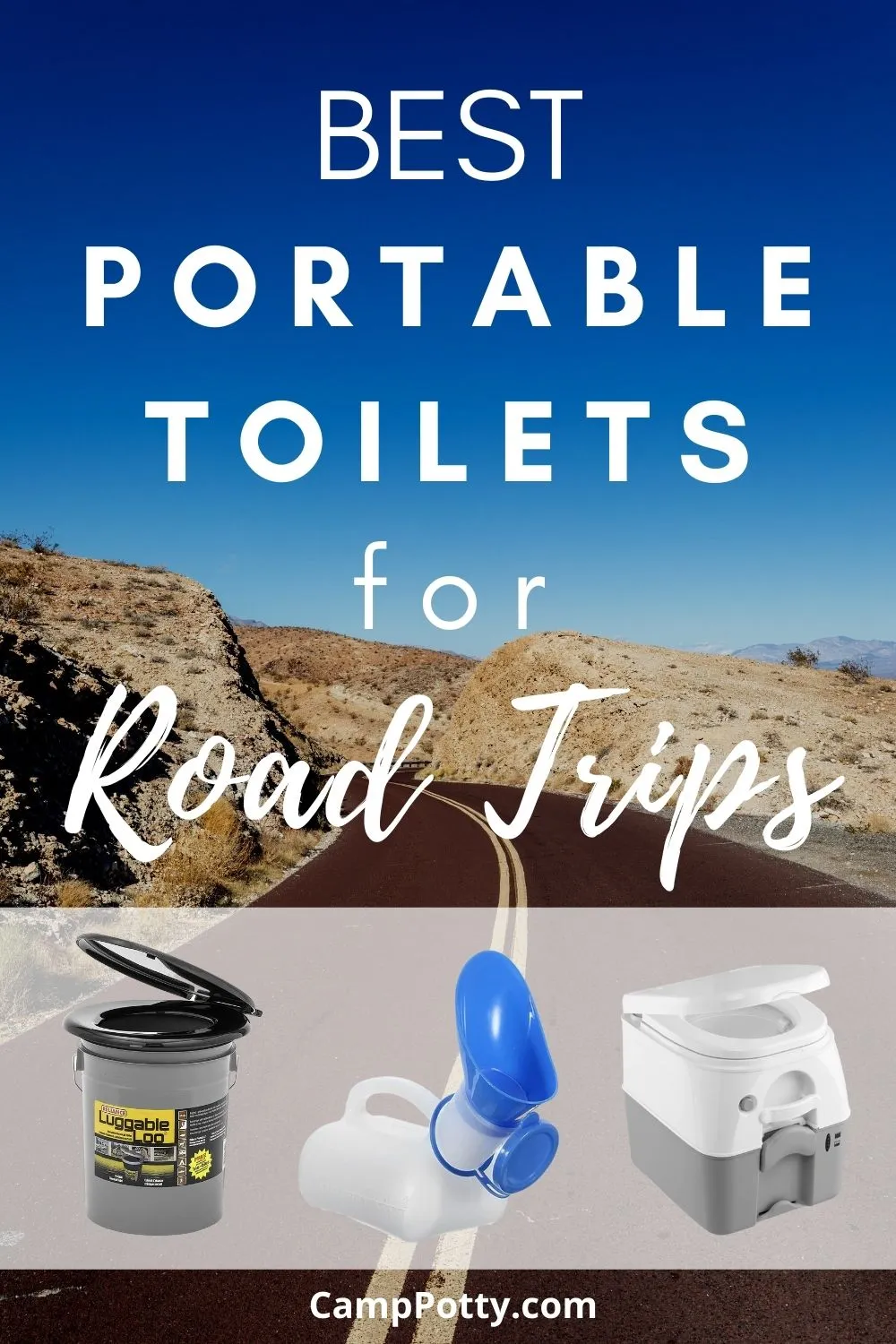 An in-depth breakdown of the 3 Best Portable Toilets For Road Trips and car travel. Portable Flushable Toilet, Bucket toilet, and Urination Device comparison: How-To-Use and Ease of use, Waste Disposal, and user experience.
